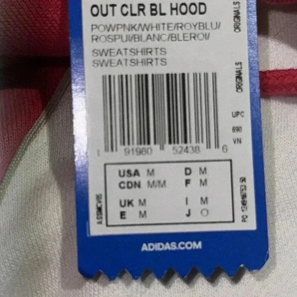 SOLD NWT ADIDAS. Hoody, sweatshirt, sweater,classic LOGO vibrant colors MEDIUM - Picture 9 of 10